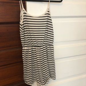 Black and white striped romper